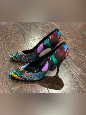 STUART WEITZMAN VINTAGE ‘80s multicolor heels Women Size 7W